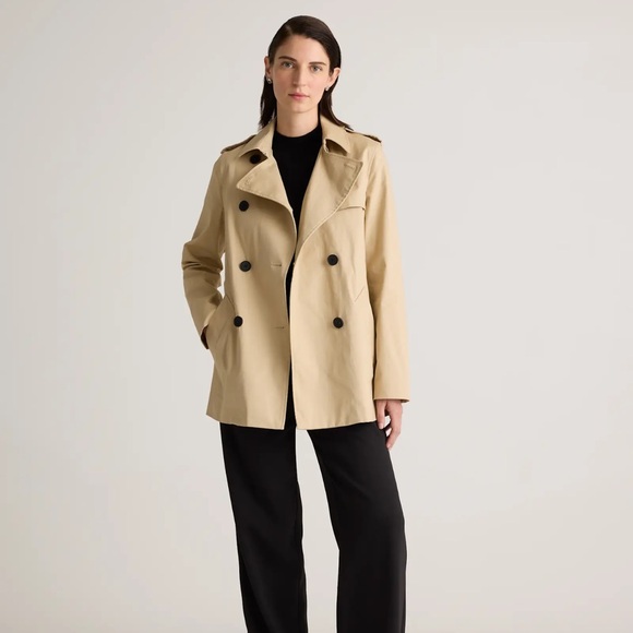 QUINCE Comfort Stretch Short Trench Coat L - Picture 5 of 9